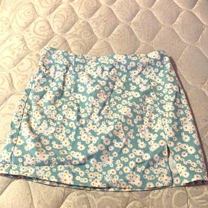 floral teal skirt
